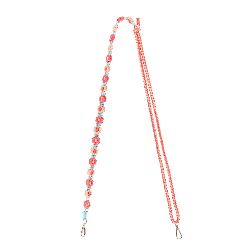Handgemaakt Madeliefje Verstelbare Lengte Geweven Riem Universele Telefoonband Handgeweven Daisy Bloem Mobiele Telefoon Tas Cross-Body Lanyard