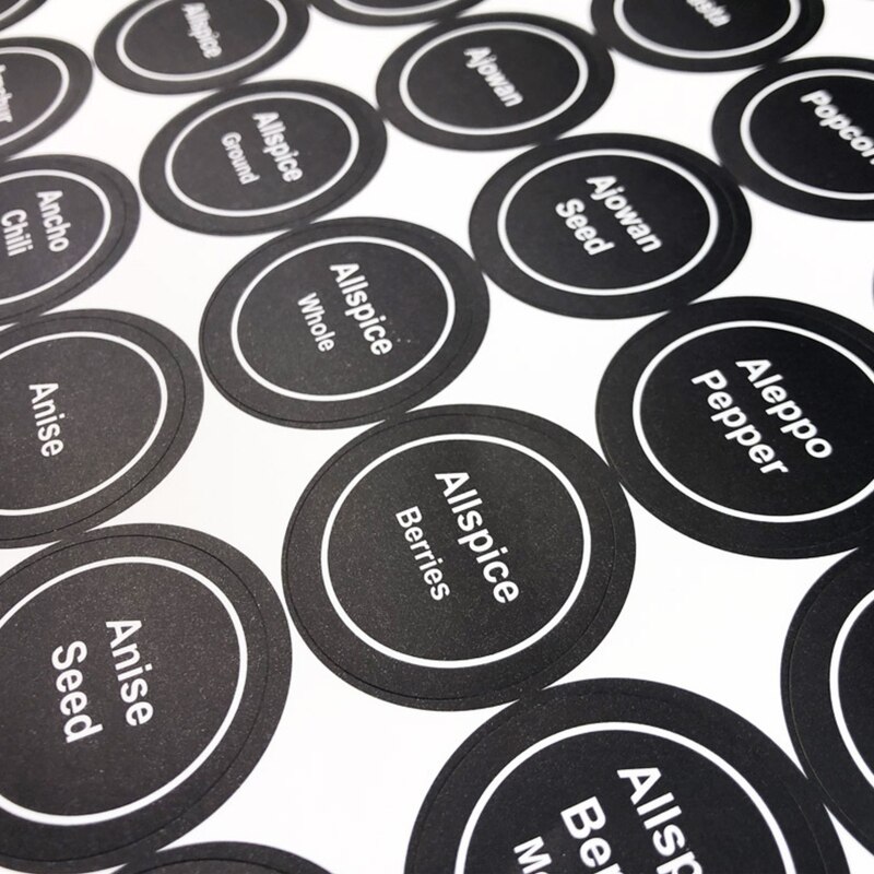 180 Pieces Jar Stickers Preprinted Spice Labels Mason Jar Stickers for Labeling Spices Condiments Canning Tea Tin Bottle