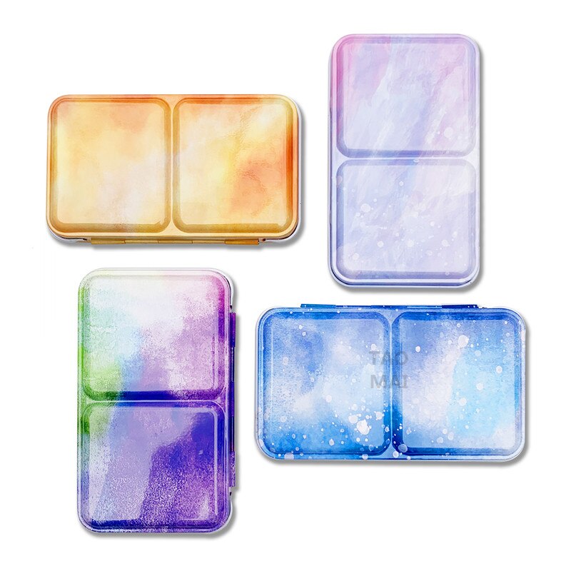 Portable Watercolor Paint Metal Empty Box Palette With 24 Grids Watercolor Paint Storage Tools Painting Art Supplies