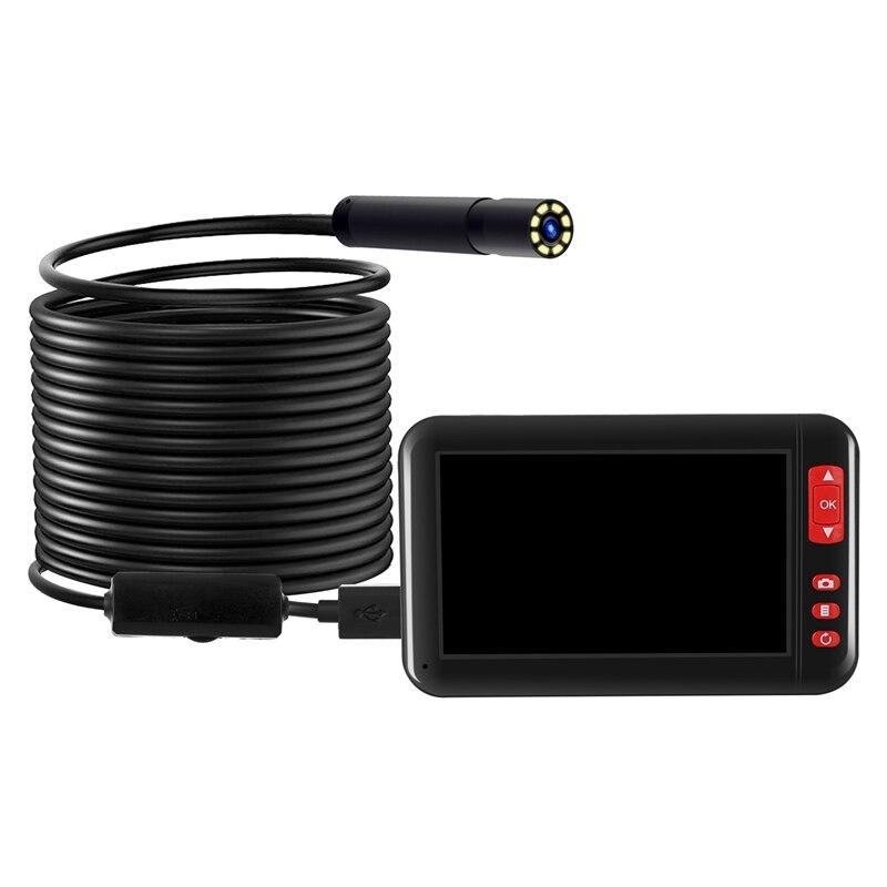 Industrial Pipeline Fuel Tank Waterway Auto Repair Inspection 8Mm Endoscope Camera Pipeline Inspection: Default Title