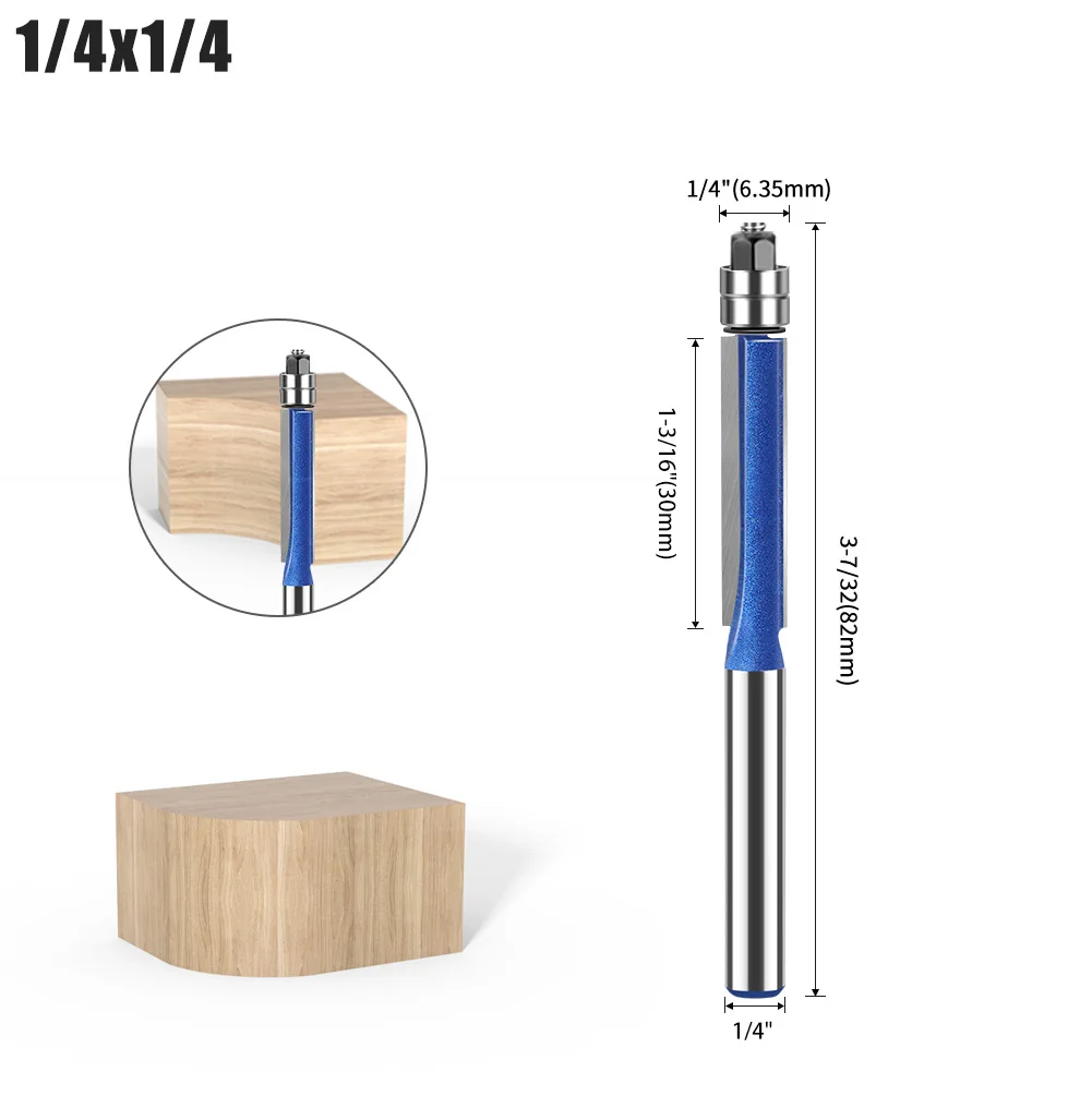 6mm Biaxiale Trimmen Tool Dubbele Lager Carbide Flush Trim Router Bit voor houtsnijwerk Cutter Frees Houtbewerking gereedschap