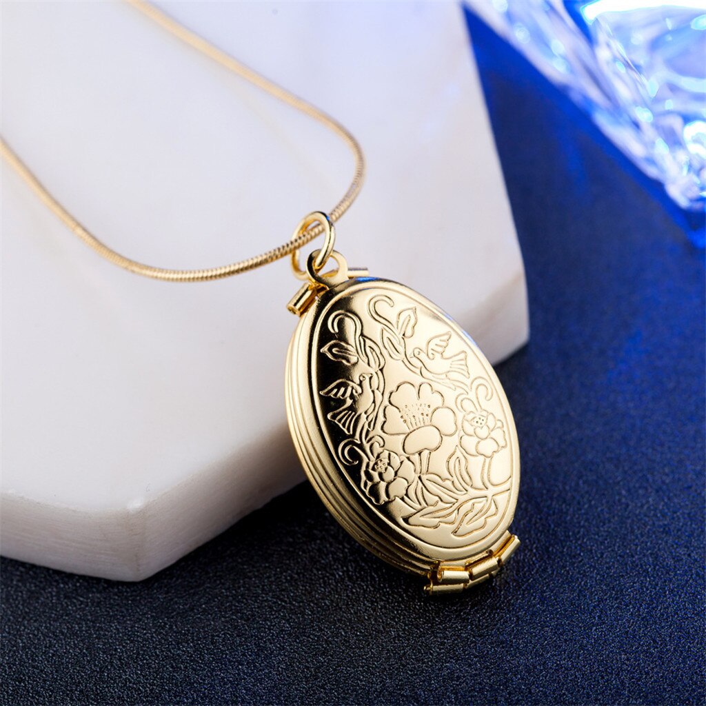 OTOKY Ketting Vrouwen Choker Uitbreiden Foto Medaillon Ketting Hanger Angel Wings Sieraden Decoratie Hanger Ketting 19May03
