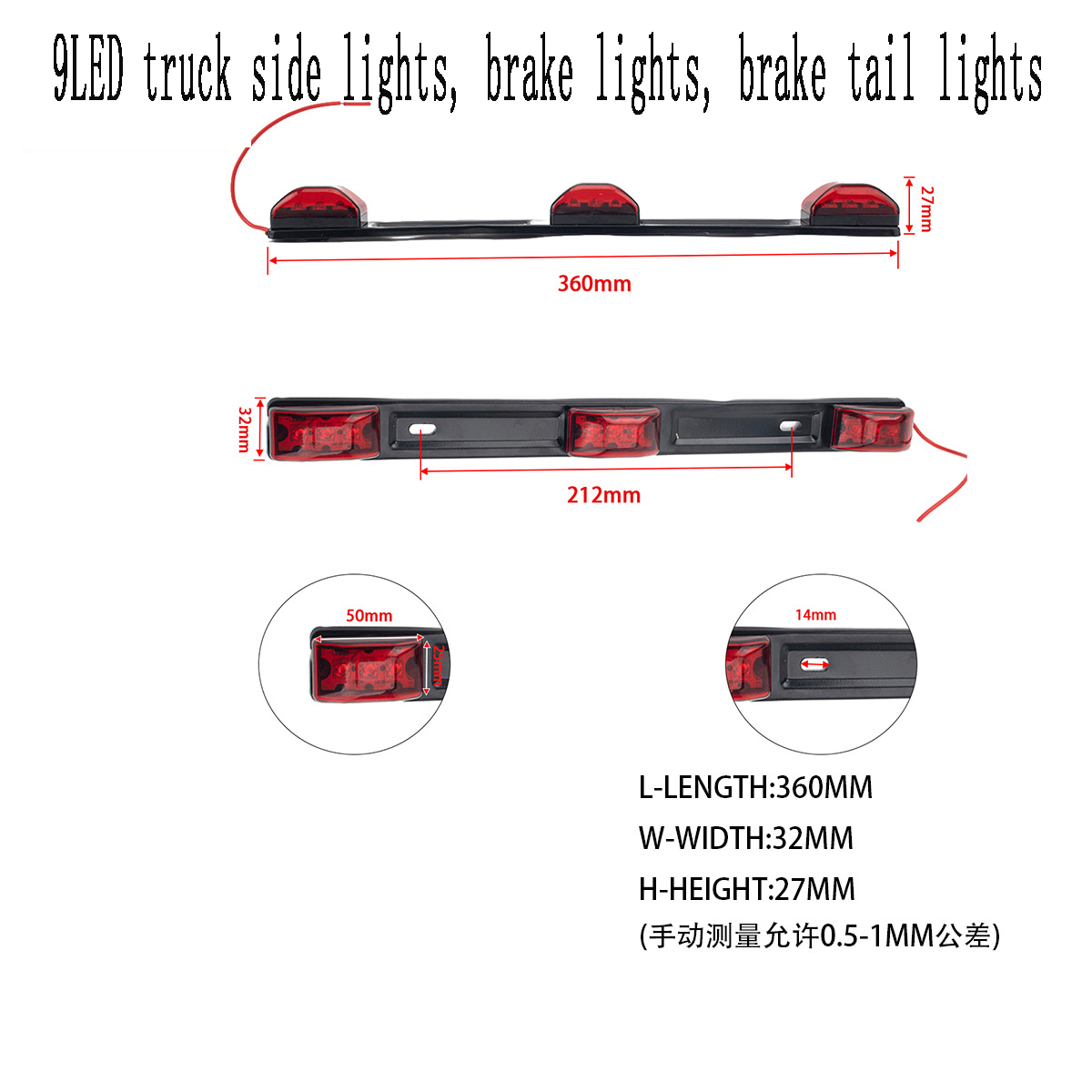 360mm Led Light Bar 2V Led Bar Combo Spot Flood Driving Work Light for Jeep Trucks Tractor Off Road 4x4