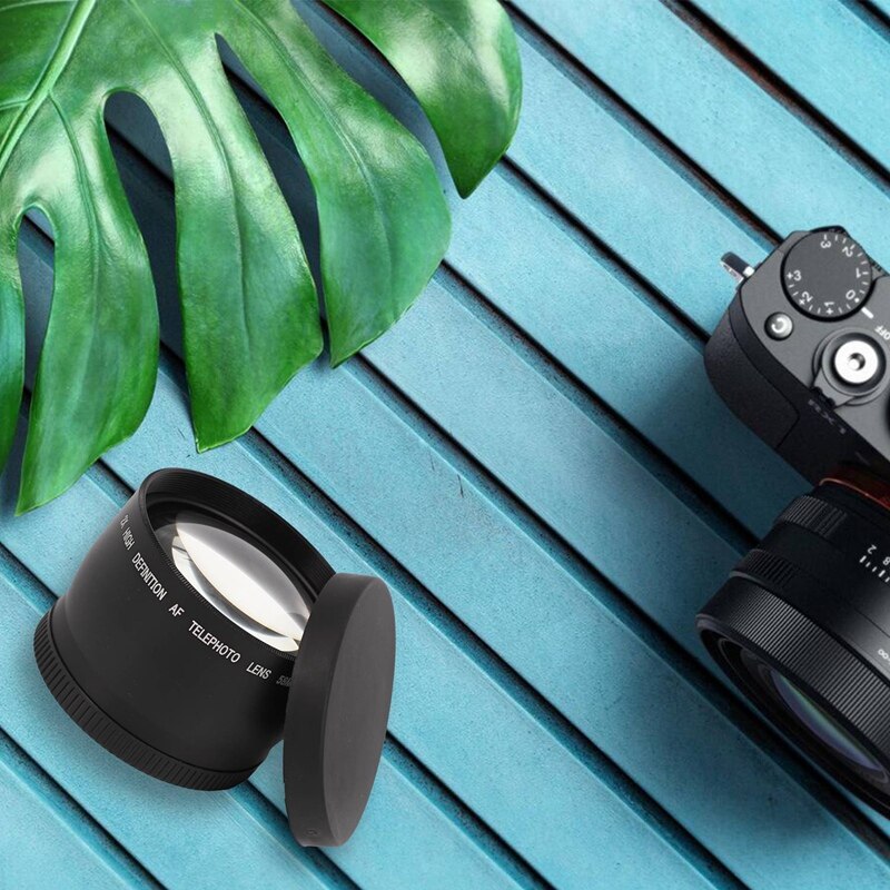 58mm 2X teleobjetivo lente para Canon EOS 1200D 1100D 700D 650D 600D 550D 500D 60D 70D 7D 6D Cámara