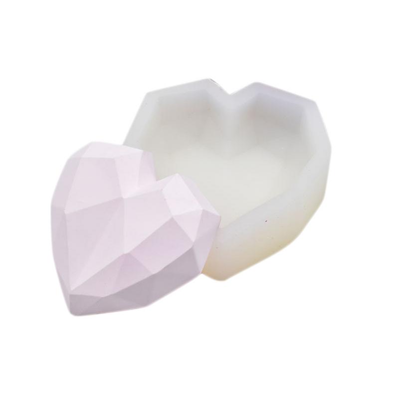 Creatieve Geometrische Hart Siliconen Mal DIY Bakvorm Aardewerk Mal Handgemaakte Kaars Levert 3D Hart Mould Valentijn Dag Decor