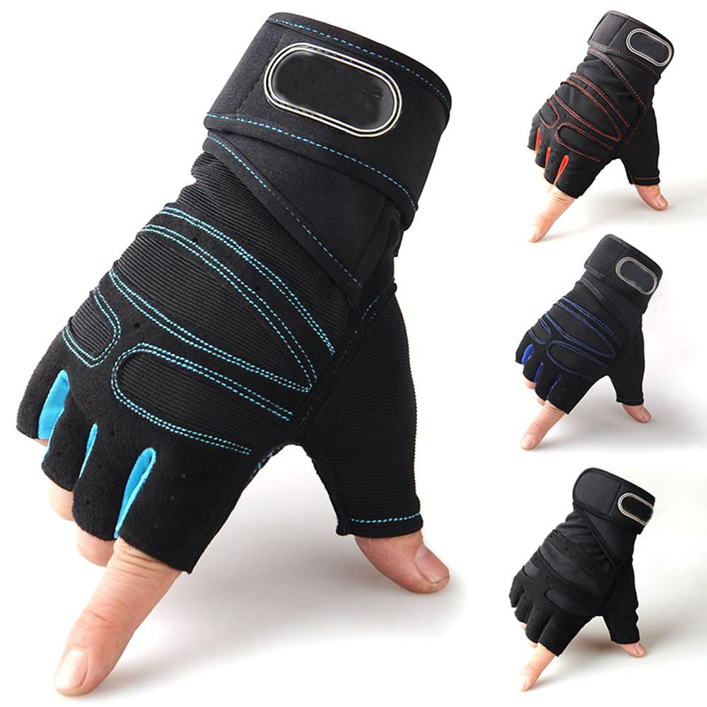 1 paire de gants d'équitation sport Fitness gants protéger poignet haltérophilie demi doigt gants Gym musculation formation gants