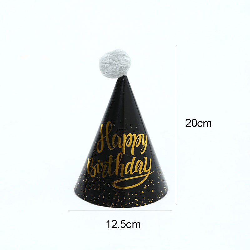 10 stücke Glücklich Geburtstag Hüte Polka Punkt Filz Pompoms Papier Kegel Kappen Baby Dusche Erwachsene freundlicher Geburtstag Party Dekoration Supplie