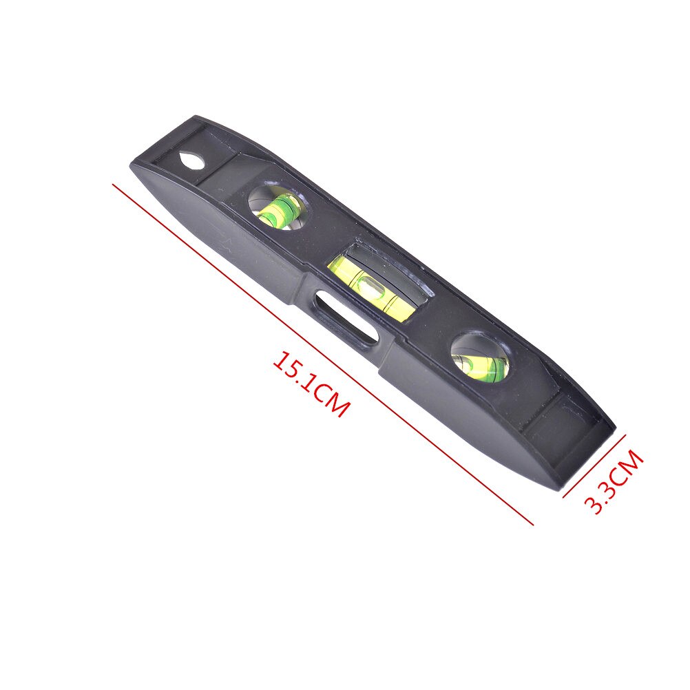 Level Measure Tools Black Plastic Spirit Level Ruler Magnet Bubble Plumber Measurement Tool Spirit Level Torpedo