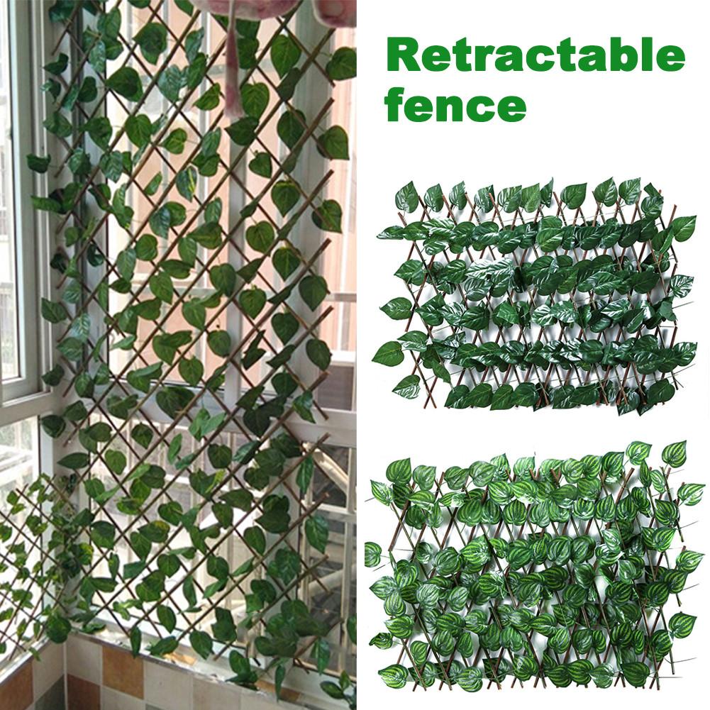 Garden Green Vine Fence Privacy Hedge Screen Telescopic Privacy Fence Suitable for Outdoor Indoor Garden Fence Backyard