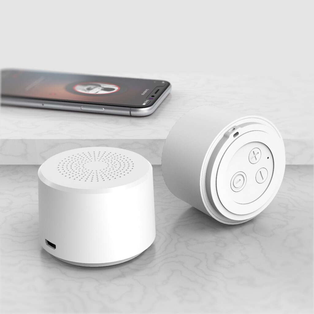 Merk ronde draagbare mini draadloze bluetooth speaker subwoofer slimme spraakgestuurde draagbare bluetooth speaker 5.0