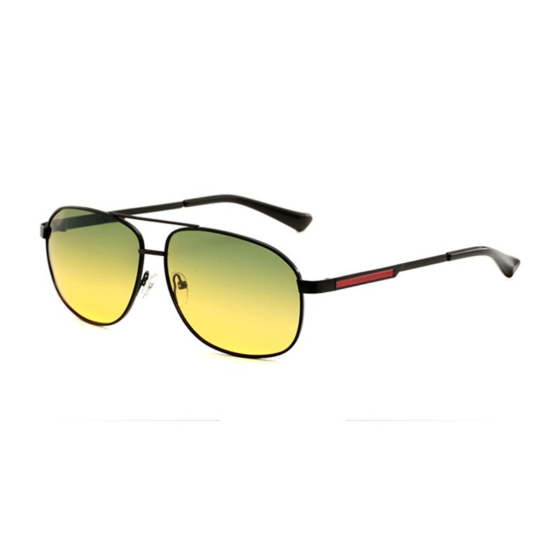Lunettes de soleil polarisées dégradées pour hommes, conduite de jour et de nuit, Double usage, Vision nocturne, haut, vert, bas, lentille jaune, L3