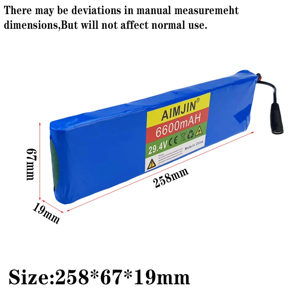 24v 6600mah 7s2p 18650 lithium-ion rechargeable battery 29.4v 6600mah battery pack