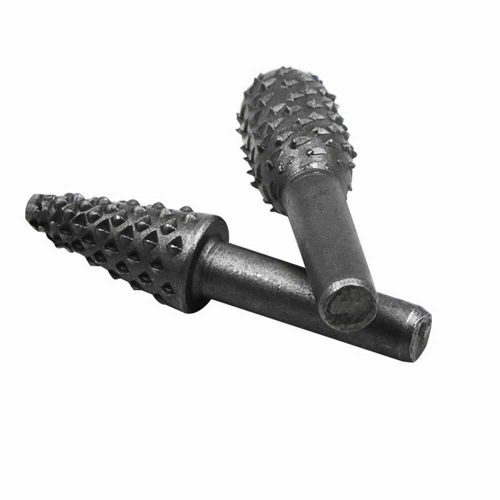 5pcs Woodworking Steel Rotary Rasp File 1/4" Shank Rotor Craft Files Rasp Burrs Wood Bits Grinding Power Carving Hand Tool