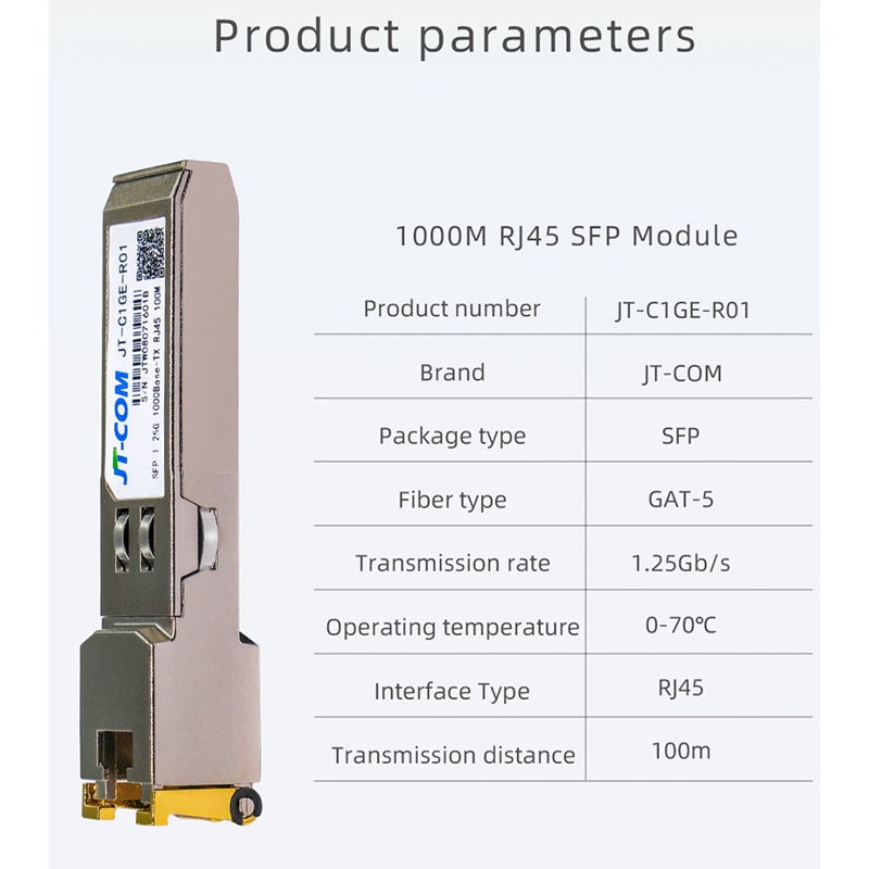 JT-COM Gigabit RJ45 SFP Module 1000Mbps SFP Copper RJ45 SFP Transceiver Module Compatible with Mikrotik Gigabit Ethernet Switch