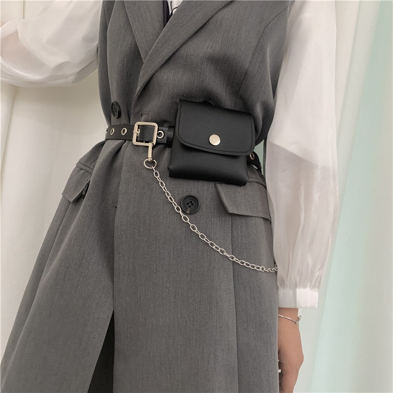 Youda Original Hiphop Women Belt Bags Ladies Waist Bag Cool Girls Coin Pocket Punk Style Chest Pack Female Simple Pouch