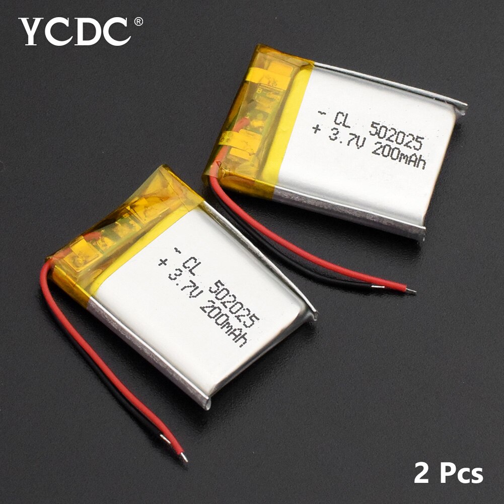 1/2/4 Uds chino 502025 3,7 v batería de iones de litio de 200 mah Li batería de polímero para portátil MP3 MP4 GPS controladores: 2Pcs