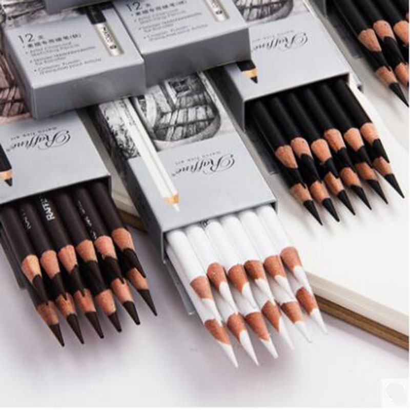 Kohlenstoff Stift Markieren Bleistift Skizze Holzkohle Bleistifte einstellen Kunst Malerei Lieferungen Hand-gemalt Weich Mittel Hart Kohlenstoff Stifte