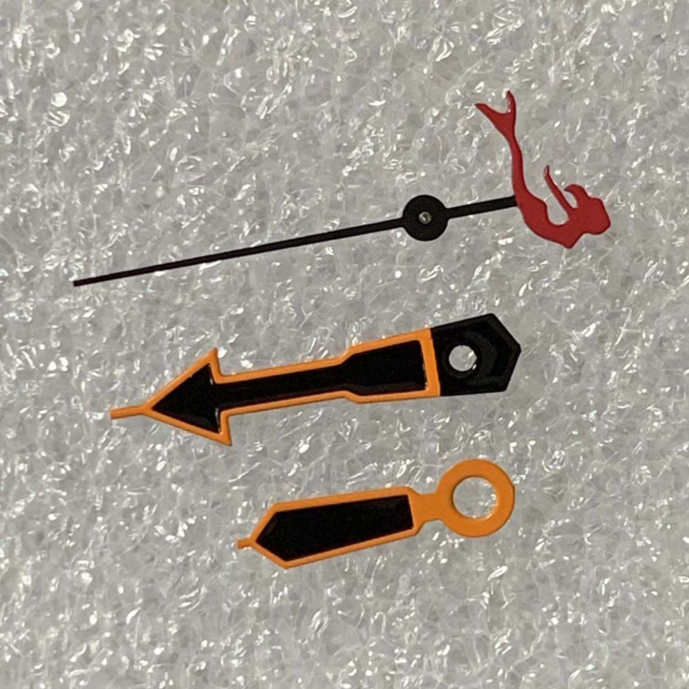 Orange Uhr Hände mit Schildkröte/Fisch/Dreizack/rüder Zweite Nadel herren Uhr Zubehör passen NH35/NH36/4R Mechanische Bewegung: Paket 9
