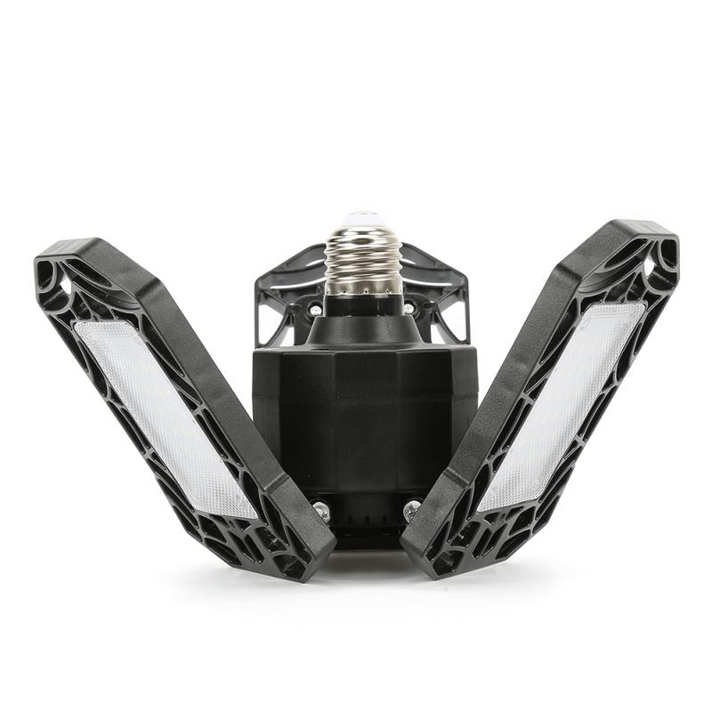 60W/40W LED Garage Lights 360 Degrees Deformable Ceiling Light Fixture Daylight for Workshop Warehouse Folding Three-Leaf Lamp: black / 40W