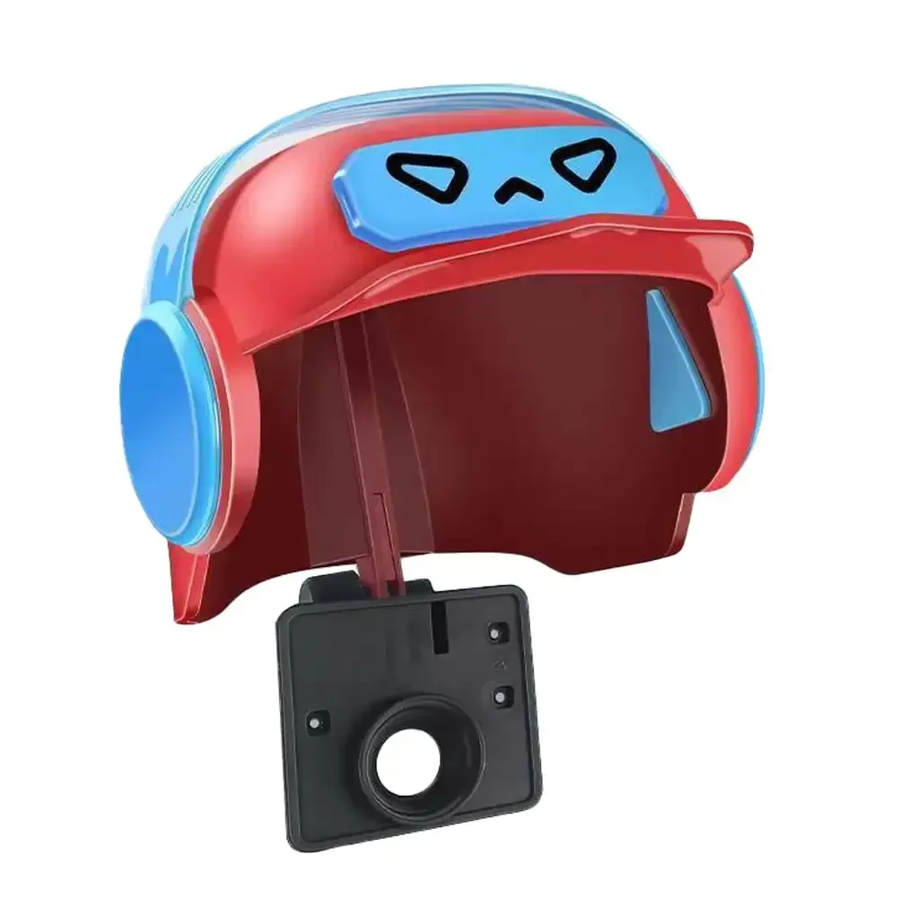 Dessin animé petit casque cavalier moto support pour téléphone portable et vélo électrique Navigation support pour téléphone pare-soleil étanche: Rouge