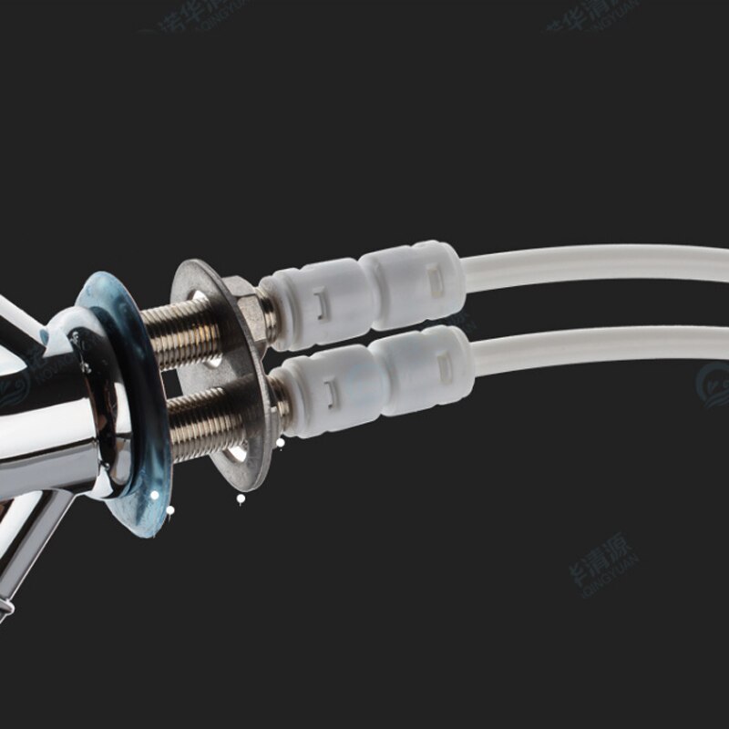 Rvs Dubbele Outlet Kraan Set Waterzuiveraar Tap Keuken Ro Kraan Dubbele Inlaat En Uitlaat Tap 1/4 Inch Connect slang