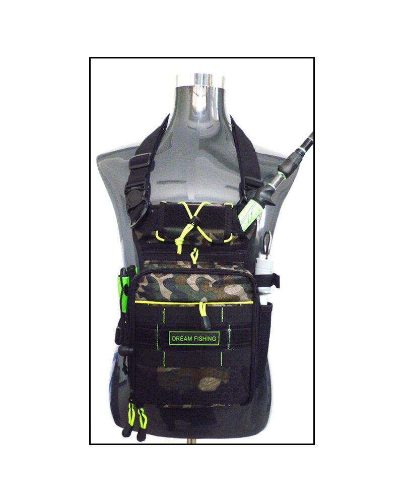 Dream Fishing 17x6x22cm Fishing Bag + Lure Box 1200D Nylon Waist Bag Leg Bags Fishing Rod Piler Tools Storage Pesca Bolsa Peche: Camo