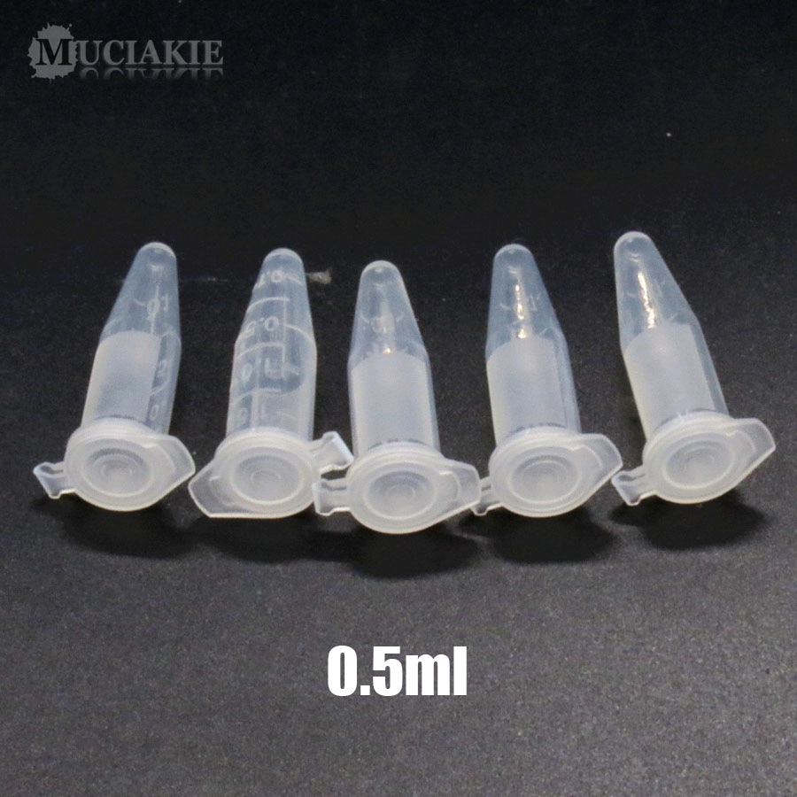Muciakie 0.2ml 0.5ml 1.5ml 2ml 5ml 10ml børnehavebakker pp centrifugerør med lågflaske til lagring af varer