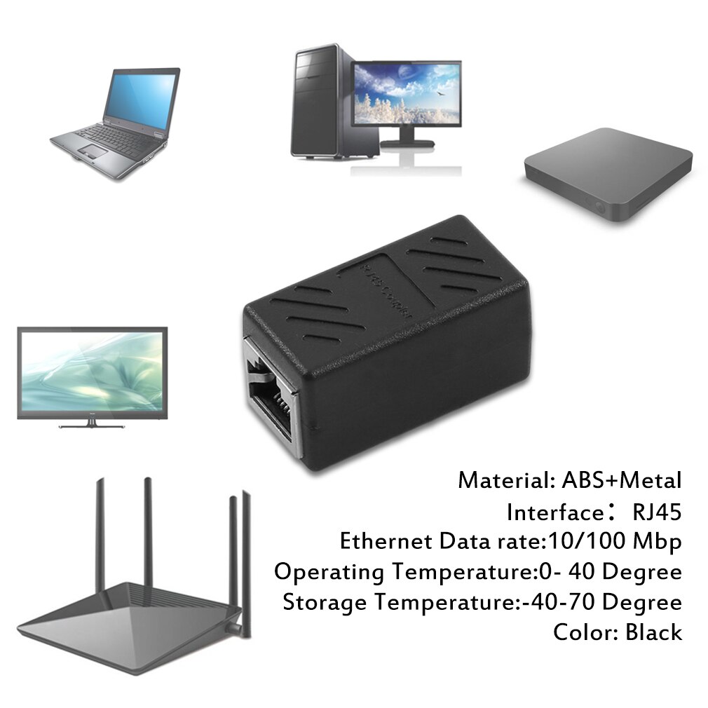 RJ45 Female to Female Network cable Connector Ethernet cable Adapter For Mini Dual RJ45 Interfaces Adapter Extender Injector