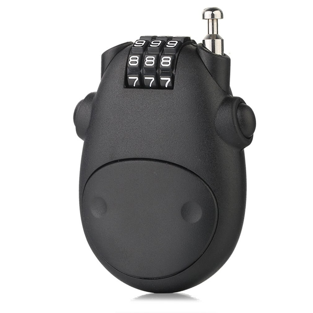Telescopic Wire Rope Steel Cable Wire Code Lock Security Lock Suitcase Car Sled Motorcycle Digit Password Lock: black