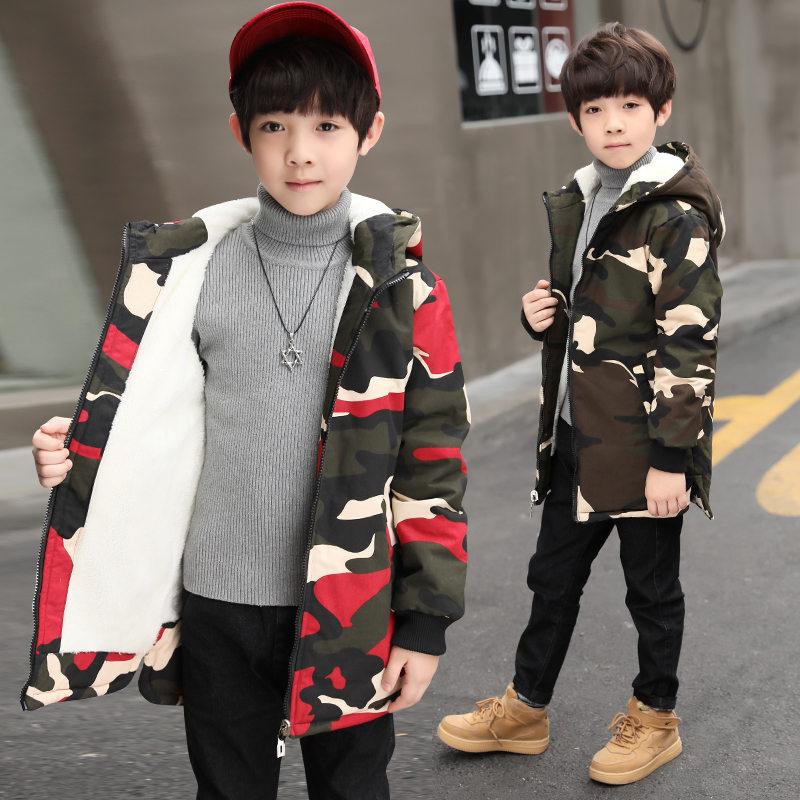 Manteau de Camouflage russe pour enfants, veste chaude à capuche épaisse à la