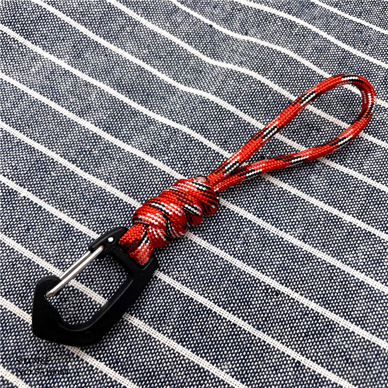LLavero de Paracord para exteriores, cordón de nailon trenzado, cuerda de paracaídas de alta resistencia, mosquetón, llavero para mochila de teléfono: Oro champán