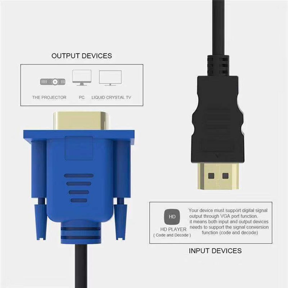 1/1.8/3/5M HDMI Kabel HDMI Zu VGA HD Mit Audio- Adapter Kabel HDMI ZU VGA Kabel
