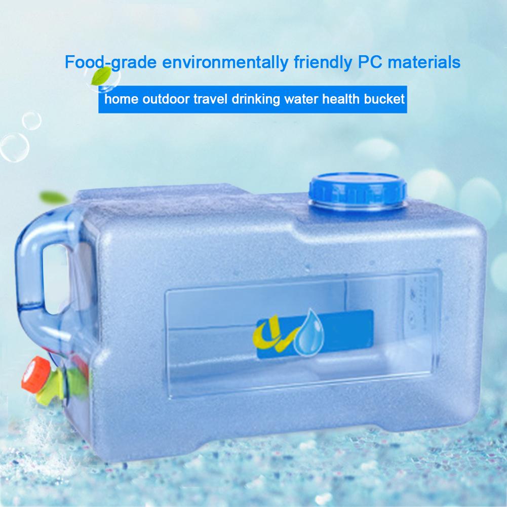 25L Square PC Car Bucket Thickened With Faucet Self-Driving Car Portable Bucket Outdoor Camping Water Carrier Storage Container