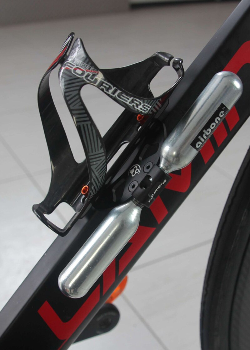 Fouriers-soporte para Cartucho de CO2, soporte para 2 cartuchos de CO2 Blast de Control para botella de agua de bicicleta, soporte para botella de agua de bicicleta
