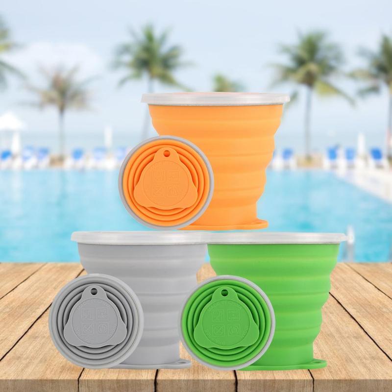 Opvouwbare Siliconen Cups Slijtvaste Intrekbare Siliconen Cup 270Ml Wandelen Picknick Drinken Mok Inklapbare Water Cups