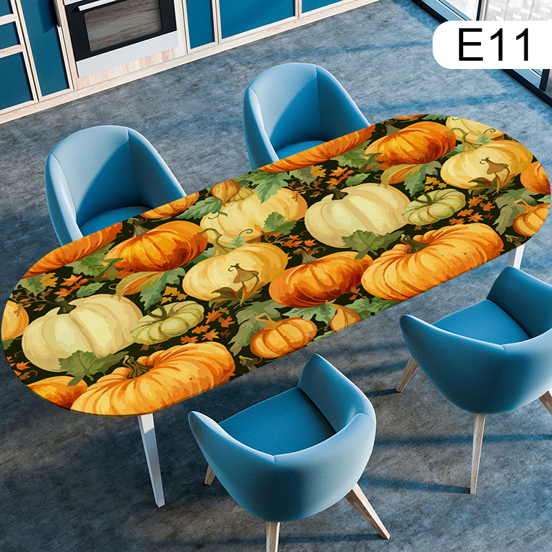 Oval Table Cover Waterproof Oil-Proof Tablecloth Elastic Kitchen Dining Wedding Party Table Cover Outdoor Courtyard Home Decor