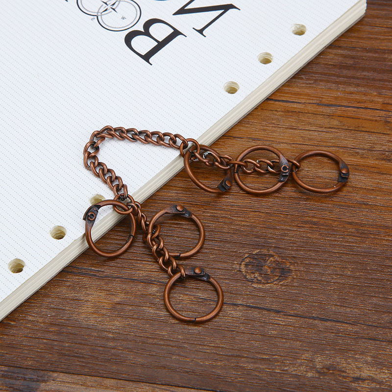 Metall verlieren Blatt Buch Bindemittel Klapp Ringe Mit Kette Keychain DIY Album Sammelalbum Handwerk Alben Buch Bindemittel Schule Büro Supplie