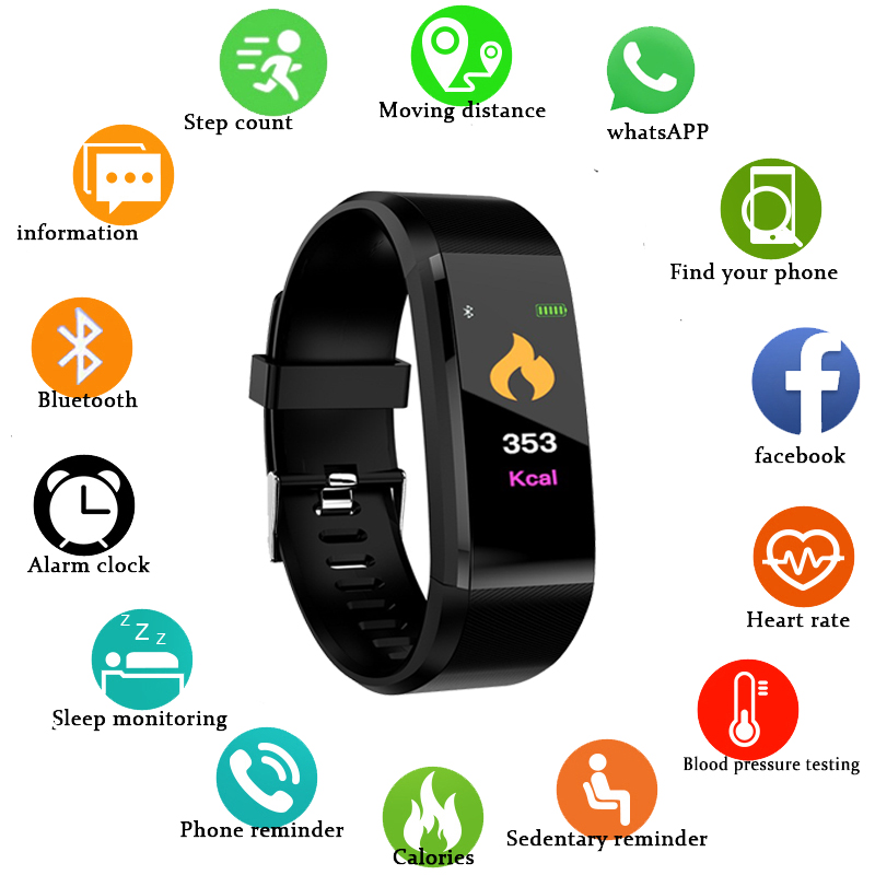 B1 Kleur Screen Smart Armband Sport Stappenteller Horloge Fitness Running Walking Tracker Hartslag Smart Band Bandjes