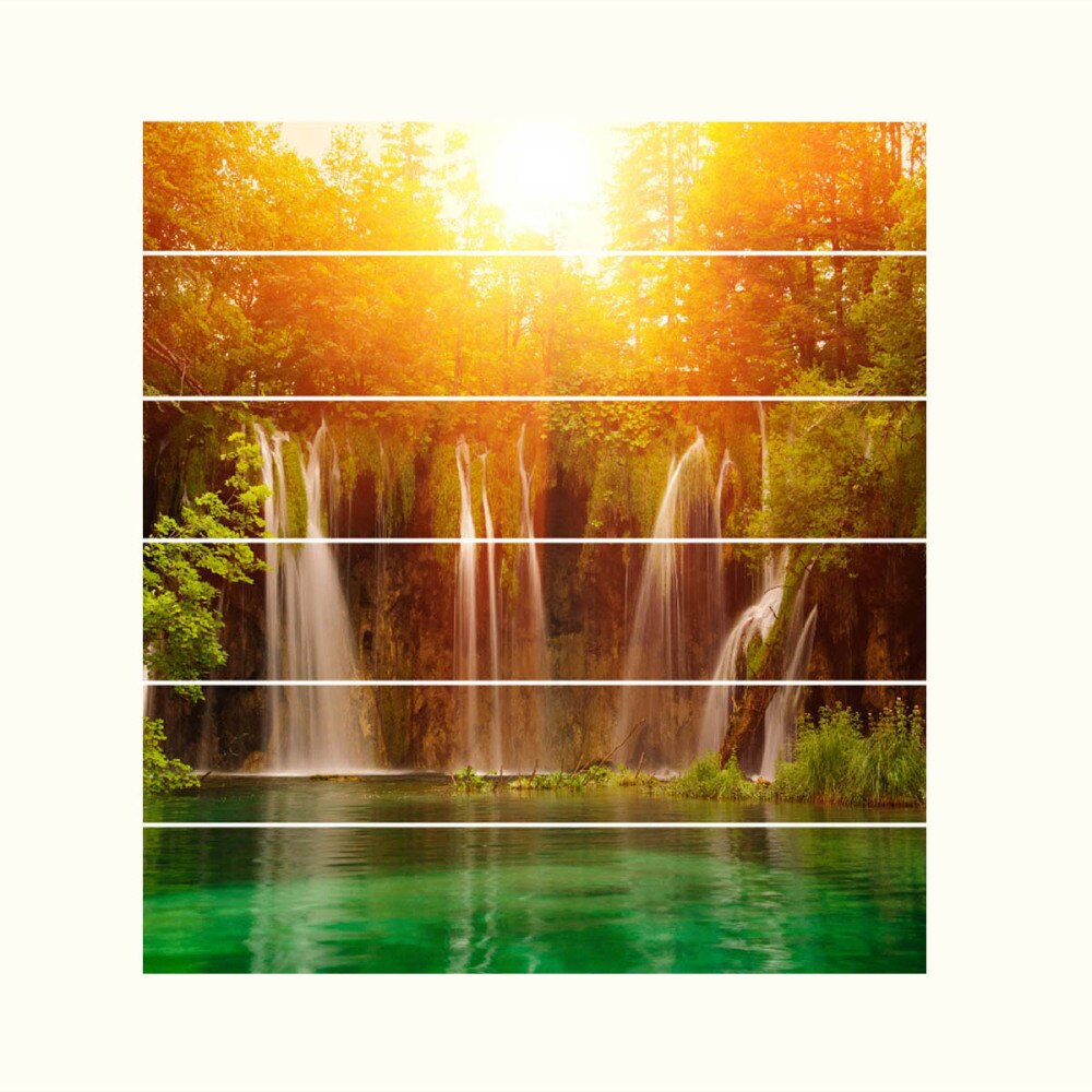 Waterfall 3D Decorative Stairs Stickers Self-adhesive Stairs Stickers Beautiful Prints Mural Waterproof Wallpaper PVC Staircases