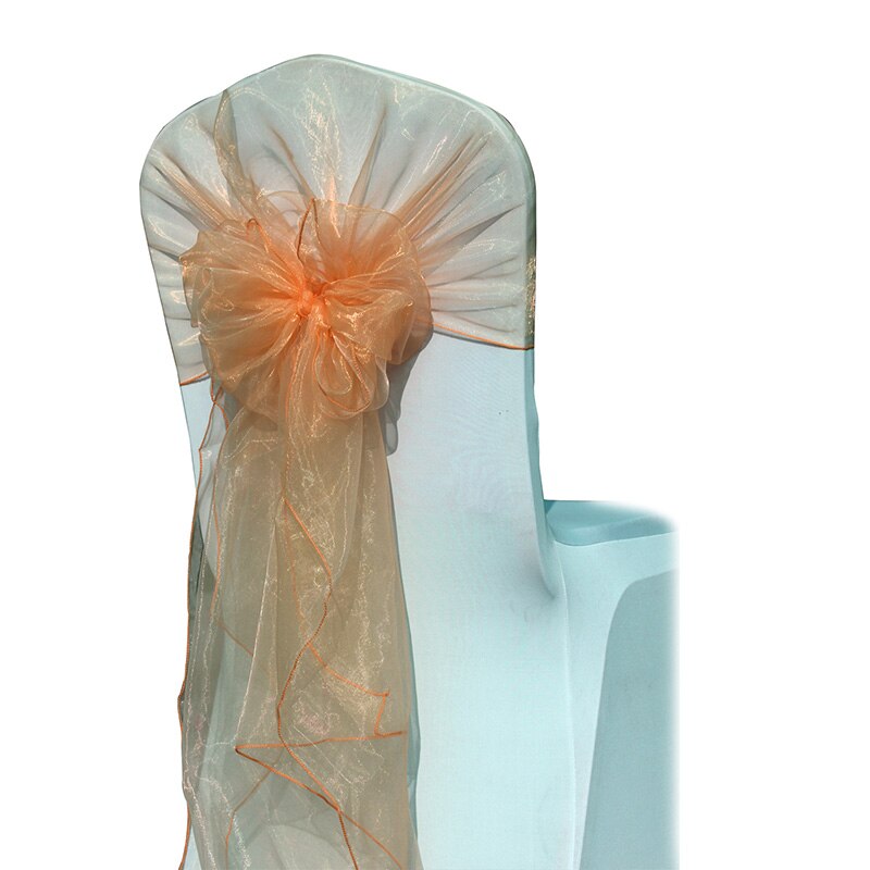 Cinta de Organza para silla, lazos para boda, , decoración de banquete de Navidad, tejido puro de Organza, 65x275 cm, 1 pieza/bolsa: peach