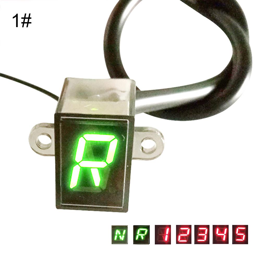 12V Universal Motorcycle Digital LED Gear Indicator Shift Levere Sensor Display: green