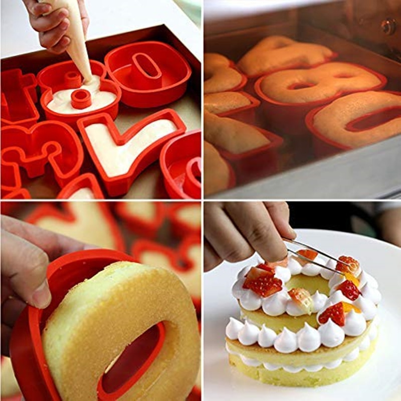 9 peças Conjunto Grande Número Números Molde de Silicone Bolo Moldes Bandejas de Cozimento Para O Aniversário de Casamento 4/10 Polegada (10/25cm)