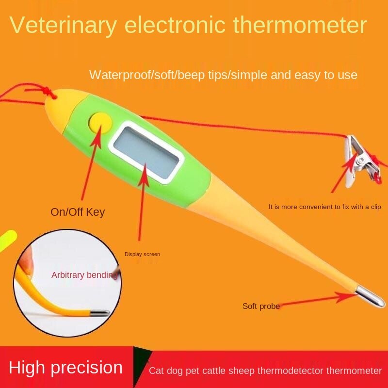 Veterinaire Elektronische Thermometer Pakket Hond En Kat Schapen Anus Thermometer Pig En Hond Zachte Hoofd