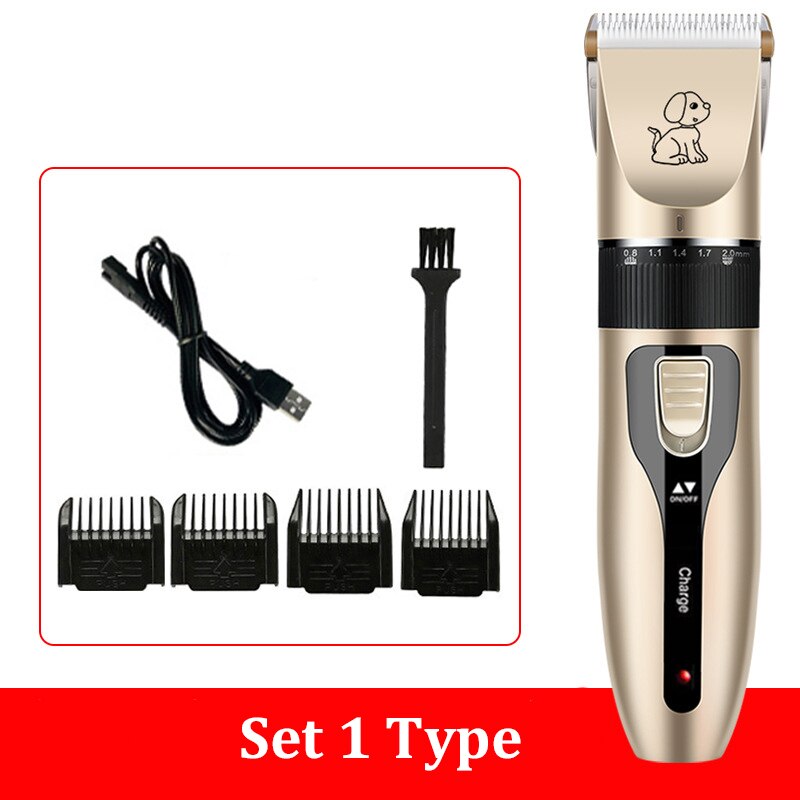 Tondeuse électrique pour chat, lapin, chien, Kit de toilettage pour animaux domestiques, rasoir Rechargeable: Set 1 Type