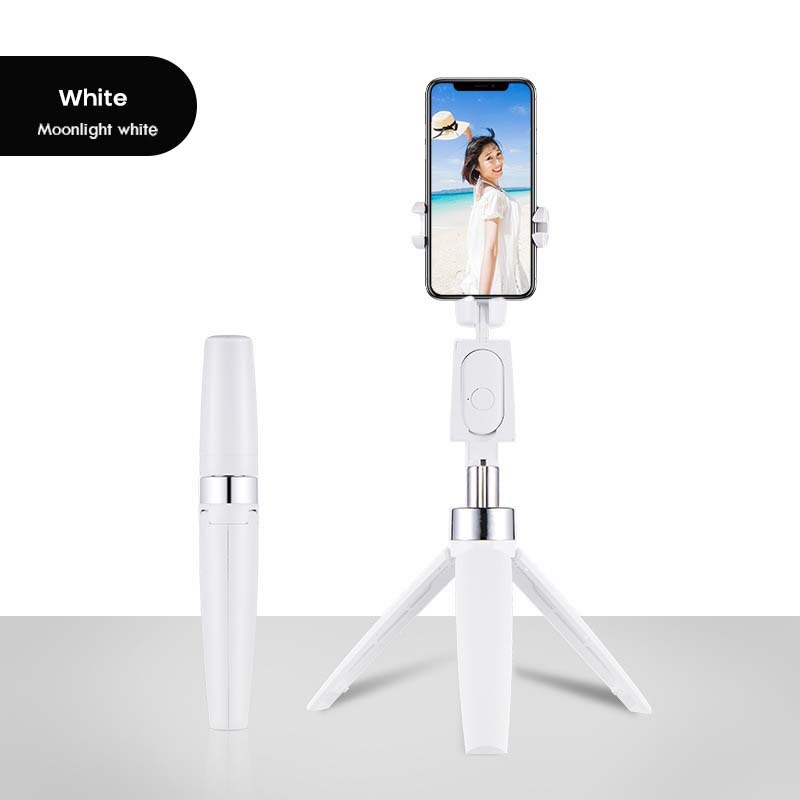 3 In 1 Selfie Stick With Tripod Wireless Bluetooth Mobile Phone Holder For iPhone Huawei Samsung Rotatable Tripod selfie stick: Y11 white