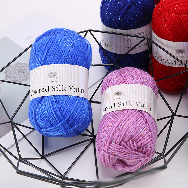 50G Lurex Garen Medium Dikke Acryl Garen Bal Fancy Garen Sjaal Hoed Jasje Breien Lijn Hand Breien Haak Garen