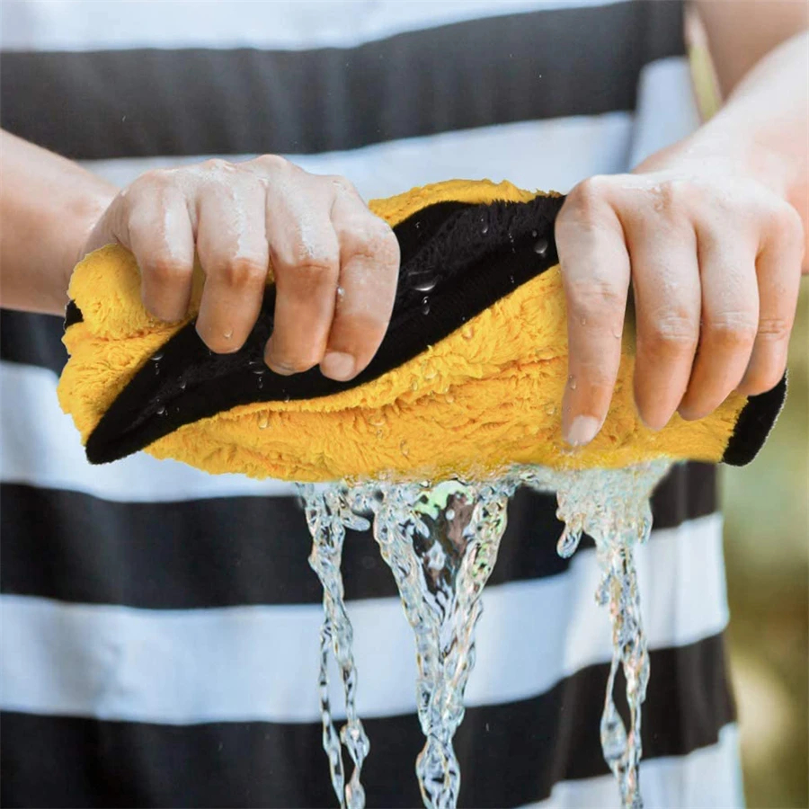 1/2/6 Stuks Microfiber Reinigingsdoekje Dikker Zacht Drogen Doek Auto Lichaam Wassen Handdoeken Dubbellaags Schone vodden Auto Accessoires
