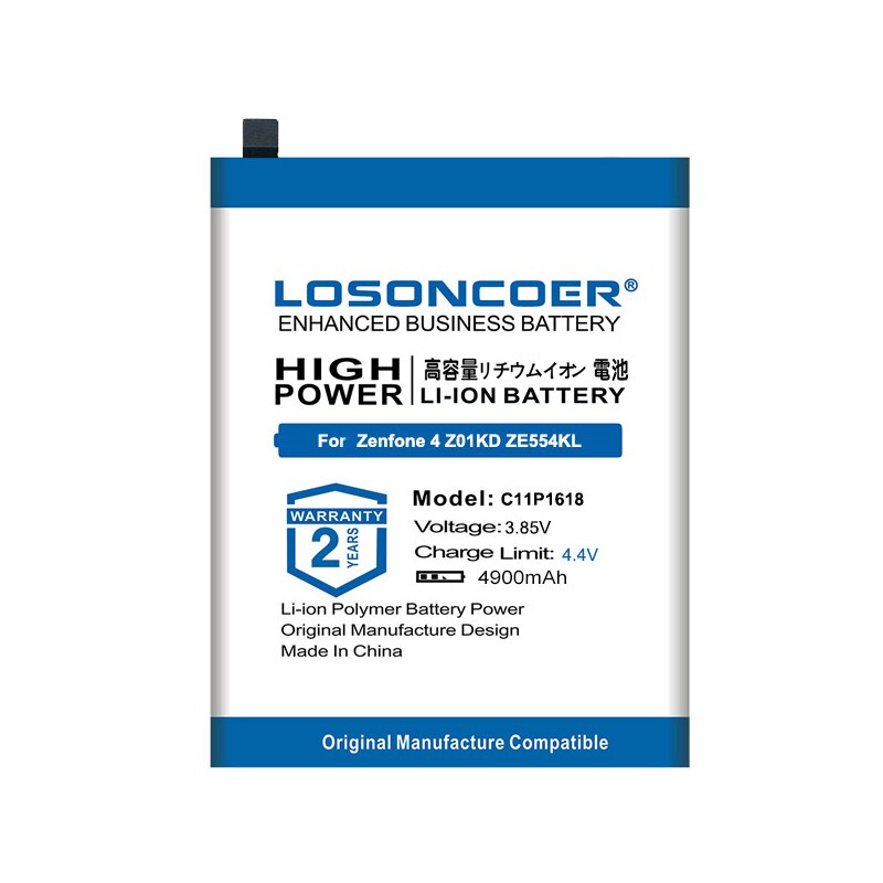 LOSONCOER C11P1618 4900mAh Batterie Für ASUS Zenfone 4 Z01KD ZE554KL ZenFone 5Q Lite ZC600KL X017DA Z01KDA Z01KS X017D Batterie