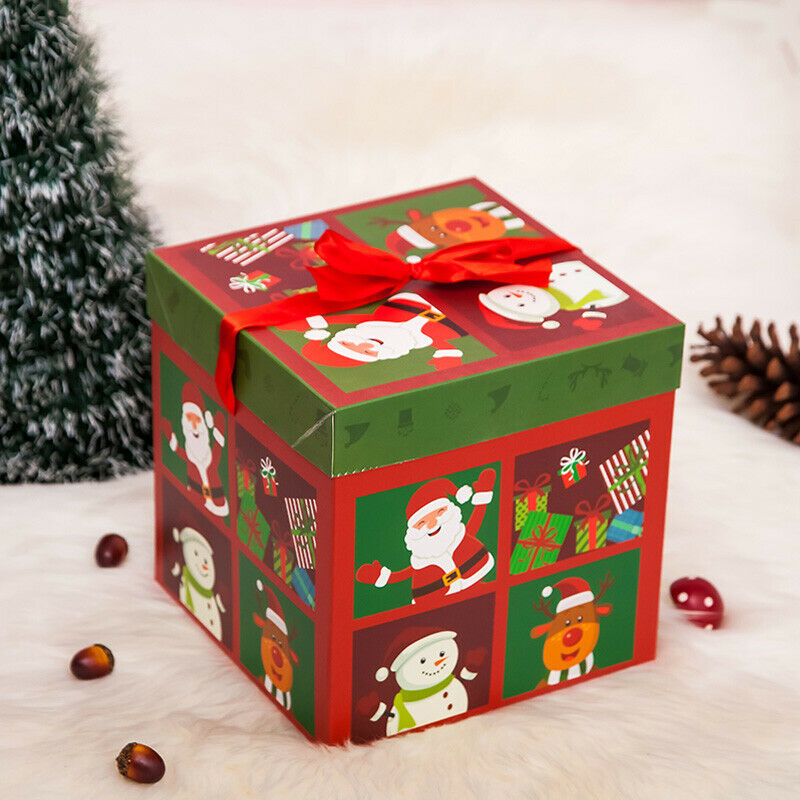 10/15cm juleæske poser slik æske papirposer julefest favor box: Rød santa / 15cm