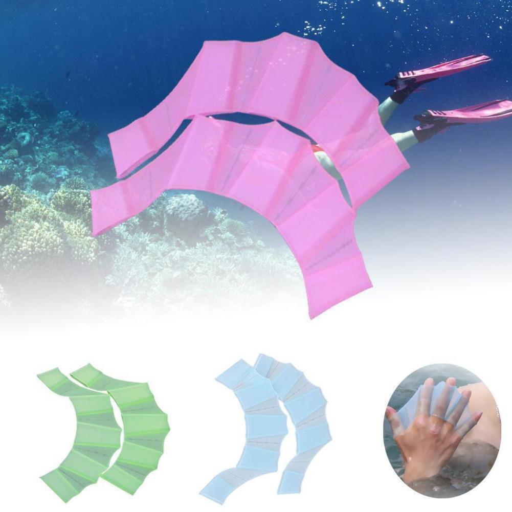 Aletas de natación de silicona, manoplas de mano, guante de entrenamiento Web, accesorios de deportes al aire libre, , 1 par,